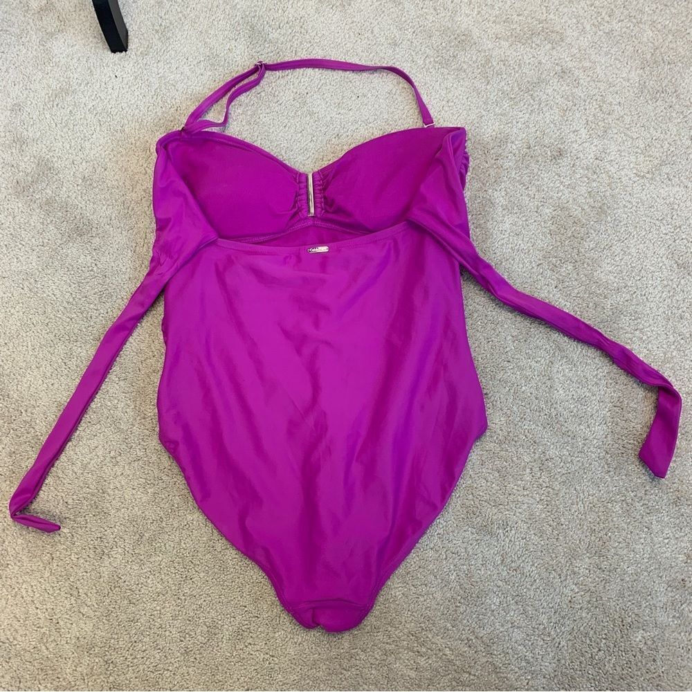 Calvin Klein bright purple one piece swimsuit Sz 12 - Picture 2 of 8